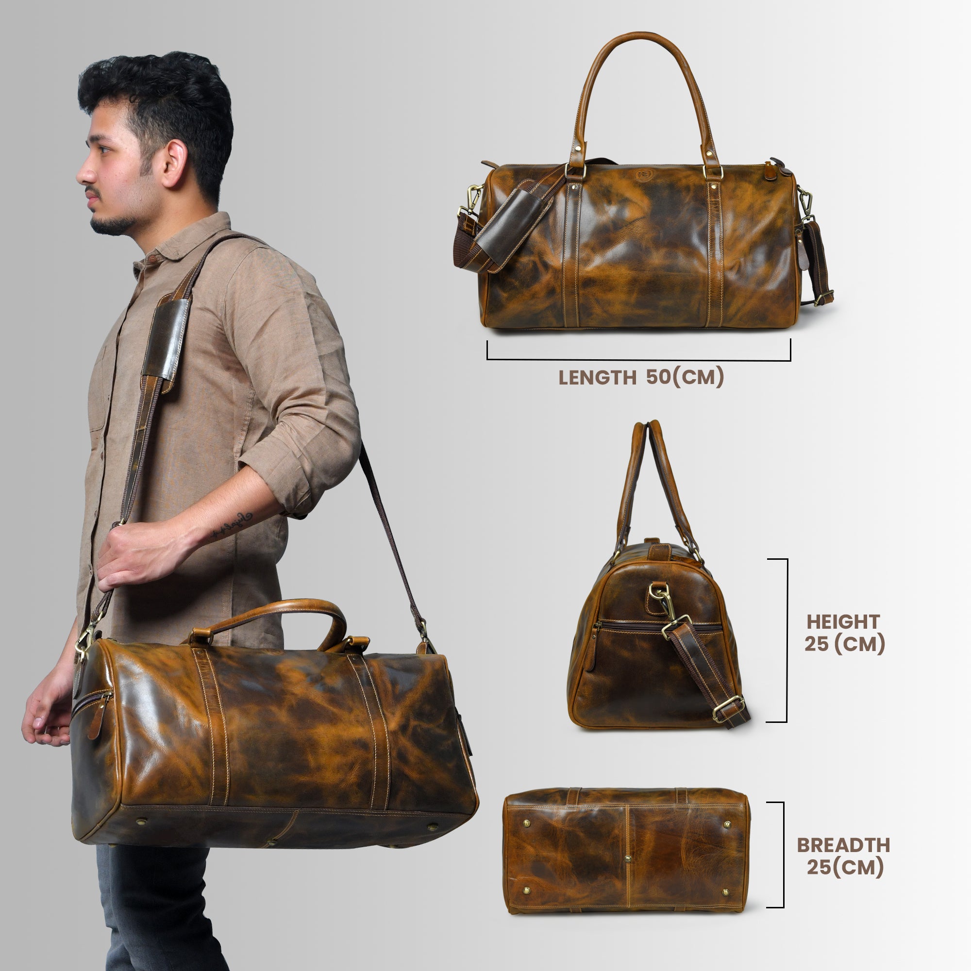 Voyager Vintage Leather Duffel Bag